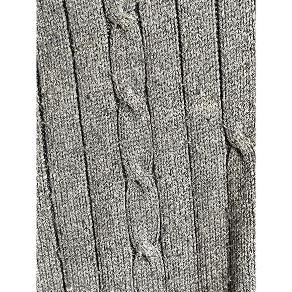 Retro Cable Knit Grandpa Sweater 2XL Green Neutral Cardigan Preppy Old Money 80s - Picture 5 of 10